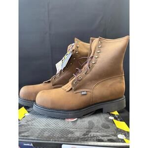 Justin Boot - Brand New 8" aged bark steel toe  double comfort SIZE 13 D NIB 795